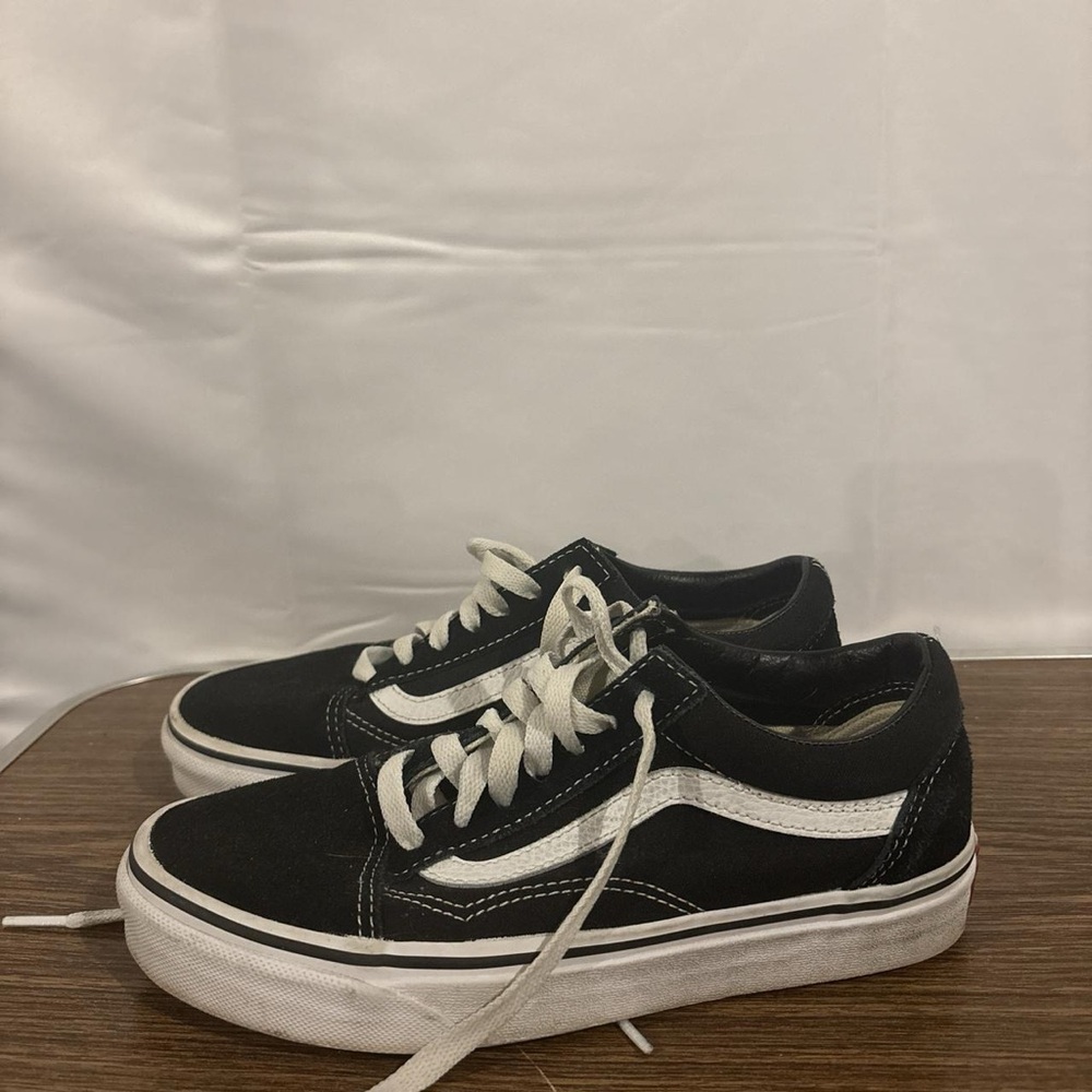 Vans Black and White Low-Top Shoes